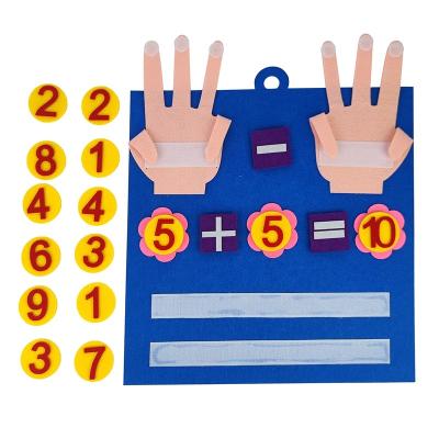 China Durable Montessori Math Ruled Toys Soft Felt Finger Number Counting Board Numerical Board For Kids Learn Counting for sale