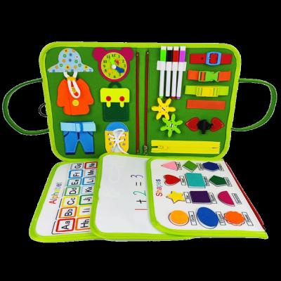 China New Design Toddler Kids Montessori Toys Durable Educational Busy Bag Sensory Autism Board Foldable Felt Busy Board for sale