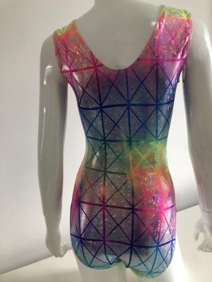 China Mystic Gymnastics Sleeveless Rainbow Dancer Tights Breathable To Train For Competition for sale