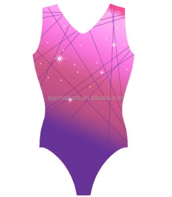 China 2022 New Comfortable Girls Training Sublimated Sleeveless Gymnastics Dancer Tights for sale