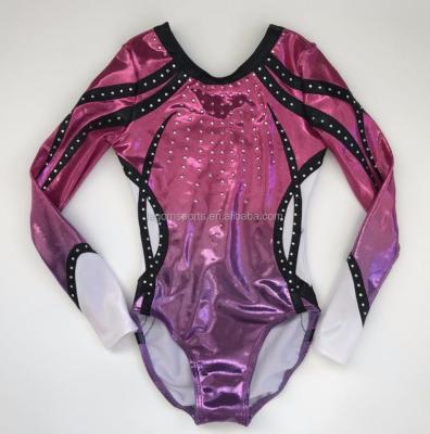 China Mystical Competition Breathable Shade Girls Long Sleeved Gymnastics Leotards for sale