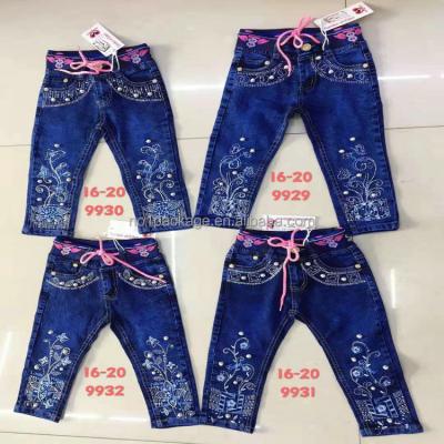 China 3.85 Dollar Model YH-TNZ047 YIHAO QUICK DRY Factory Accept Custom Made Skinny Pants Style Mix Colors For Kids Girls Jeans for sale