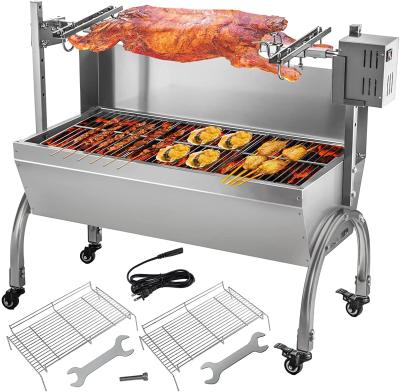 China Easily Assembled Outdoor Battery Operated BBQ Grill 45W GRILL Small Rotisserie Stainless Steel Rotisserie Grill Rotisserie with Wind Deflector for sale