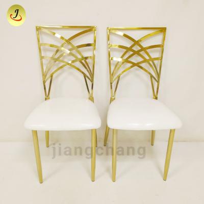 China Modern Wedding Gold Stainless Steel Chameleon Chair With Removable Cushion for sale