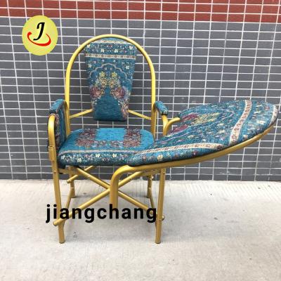 China Modern Wholesale Cheap Foldable Metal Steel Iron Padded Muslim Islam Prayer Chair for sale