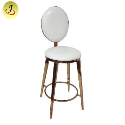 China Furniture Luxury White Faux Leather Bar Chair Bar Stool Rose Gold Leather Upholstery for sale