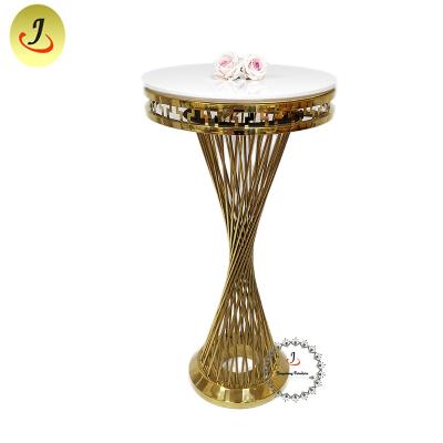 China Wedding JC-BT01 new style modern gold stainless steel round high bar table for sale