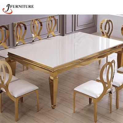 China Wedding Wholesale Good Quality Used Stainless Steel Dining Table And Chair Sets for sale