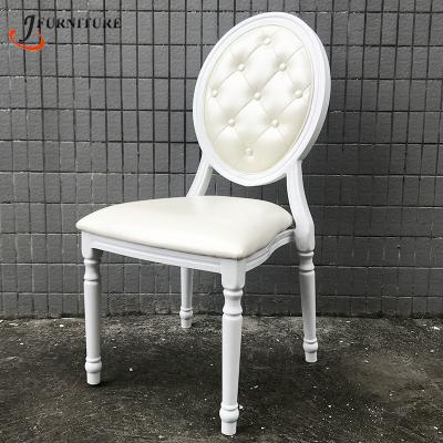 China JC-LC01 Wholesale Luxury Aluminum Wedding Dining Chair Louis Modern Hotel Furniture Banquet Stacking Chair for sale