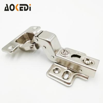 China Modern 105 Degree Concealed Door Iron Plating 4 Hole Hinges Cabinet 35mm Invisible Concealed Hydraulic Hinges for sale