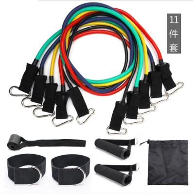 China Natual Latex Rise 11 Piece Set Fitness Tension Rope Resistance Latex Fitness Exercise Elastic Belt for sale