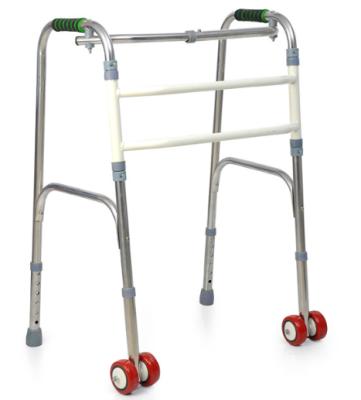 China Transport Disabled Stainless Steel Folding High Grade Adult Walker With Wheels for sale