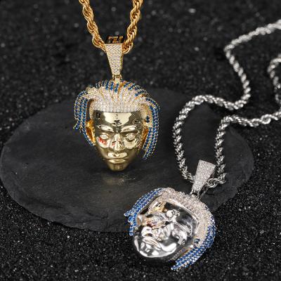 China Hot Sale Hip Hop Xxxtentacion Head Hiphop Pendant Necklace, 18K Gold Hip Hop Pendant+Chain, Hip Hop Necklace for sale