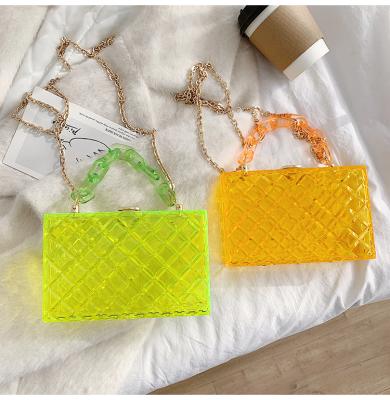 China Fanshion Mini Acrylic The Other Fashion Handbags 2021 New Ins Joker Chain Launched Transparent Box Bag Tide for sale