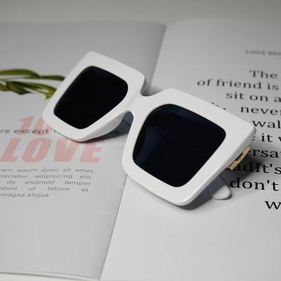 China Fashion sunglasses shape sunglasses for men and women shape sunglasses to double color frame transparent big square lenses for sale