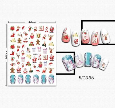 China Fashionable WG 936-947 3D   Cartoon Christmas Nail Art Stickers Bratz Toy  Nail Decals Decorations for sale