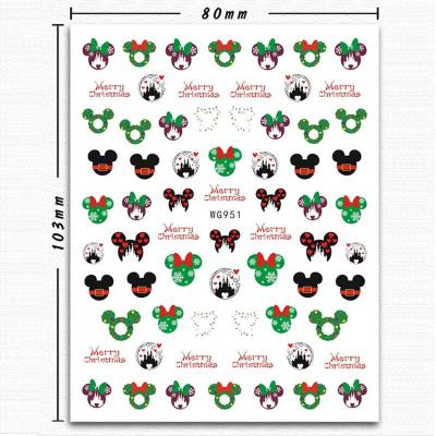 China Fashionable WG951-960 3D Cartoon Christmas Nail Art Stickers Hot Grinch Nail Decals Decorations for sale