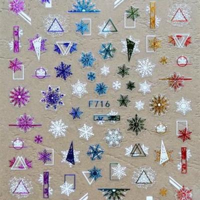 China Fashionable F712-F719  Laser Christmas Nail Art Sticker Snowflake  Nail Wraps Deer Xmas Elk Nail Art Decorations Decals for sale