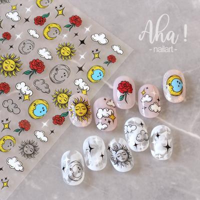 China Fashionable Aha 013-022  Ins Hot Cartoon  Nail Stickers Smile Face Nail Decals Decoration for sale