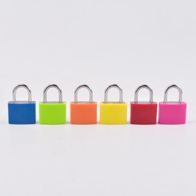 China Hot Selling Rhombic Type Colorful High Security 23MM Amazon Padlock Plastic Cover Padlock Durable Waterproof Iron Padlock Short Snag for sale