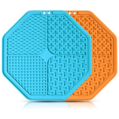 China Sustainable Silicone Dog Food Lick Bath Buddy Slow Feeder Food Sucker Mat Dog Cat Feeder Licking Pad Mat Cats Lick Pad for sale