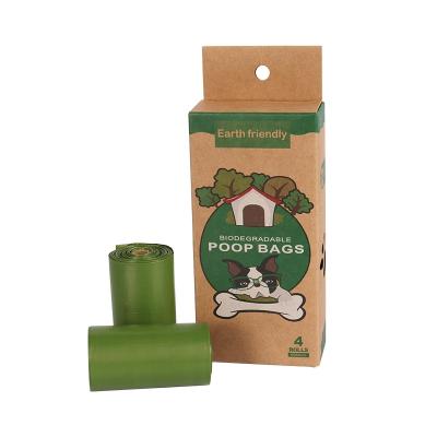 China Viable Wholesale Eco Friendly Pet Waste Bags 4 Rolls Biodegradable White Cat Poop Bag Dog Poop Bags / Box for sale