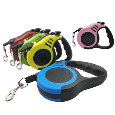 China Quick Release Pet Nylon Popular Material Reserve Printing Adjustable Retractable Dog Leash for sale