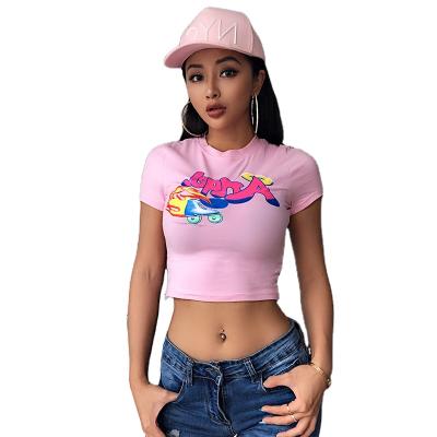 China INS Anti-Shrink Internet Celebrity Same Slim Fit Printed Custom Printing T-Shirt Fashion T-Shirts Short Sleeve Casual Women's T-shirt Shorts Tee for sale