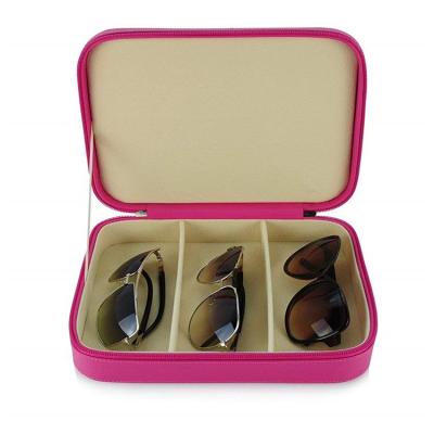 China High Quality Handmade Cheap Factory PU Glasses Storage Box Women And Men Sunglasses Case Leather Case for sale