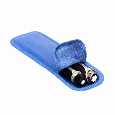 China Student Pen Bag Leather Pen Pouch Case Holder Storage Bag For Two Pen Gift for sale