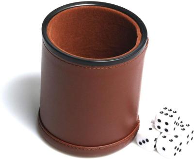 China Games Factory Manufacture Leather Dice Cup With Dice Shaker Game Set for sale