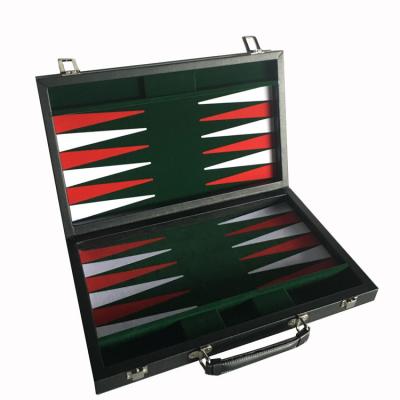 China OEM\ODM PU leather wood and leather backgammon set box for sale