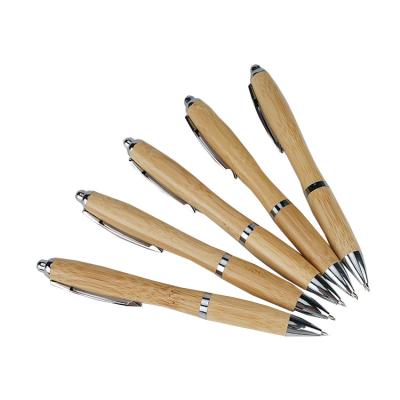 China Promotional Eco Friendly Wooden Bamboo Ball Pen With Custom Logo for sale