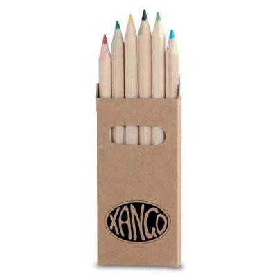 China Promotional Pencil 3.5 Inch Mini Natural Wood Colored Pencil Set 8.8cm Pencil With Paper Box for sale