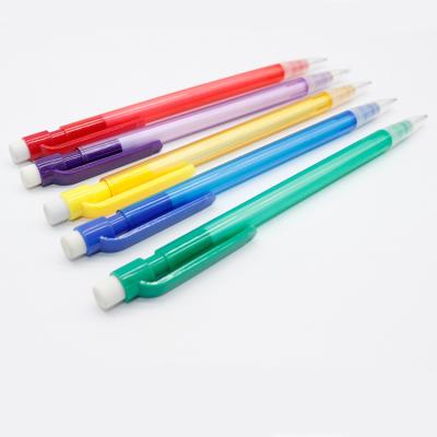 China 0.5MM and 0.7MM plastic cheap promotional plastic mechanical pencil with eraser for sale