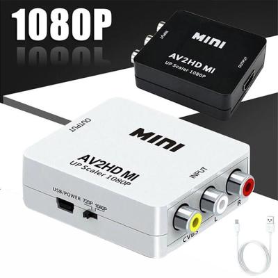 China ABS Mini Rca To Hd MI 1080P AV Converter AV2HDMI Converter AV To HDTV Video Adapter With Power Supply Cable for sale