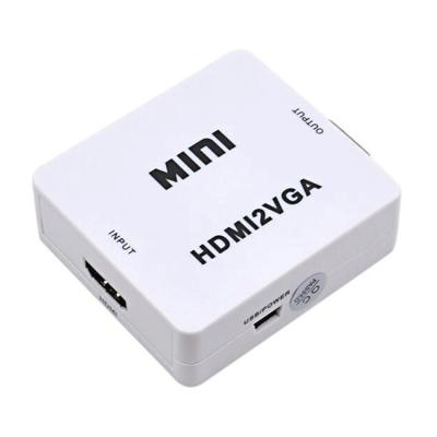 China MINI Hdtv To VGA Plug & Play Video Converter HD 1080P HDMI2VGA With Audio Power For Computer To TV Converter Box for sale