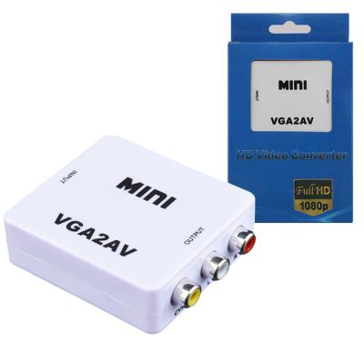 China Mini Hd 1080p HD VGA To AV Adapter Computer To TV Converter VGA2AV 1080P Video Converter For HDTV Monitor for sale