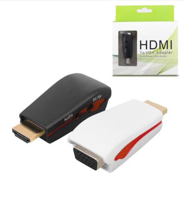 China Wholesale Portable 1080P HDTV to VGA Converter Adapter with 3.5mm +USB Audio Power Supply with Chip for sale