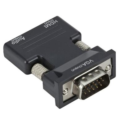 China Hd 1080p Active 1080P HDTV to VGA Adapter with Audio Female HDTV to VGA Male Converter for TV Computer for sale