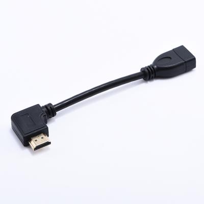 China High Quality 90 Degree Adapter Right Angle HDTV COMPUTER Extension Cable Male To HD MI Female Cable For Computer for sale