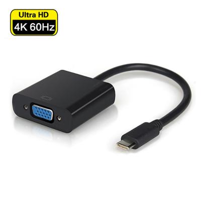 China Plug and Play Hot Sales Type C to VGA Adapter USB C Female Cable USB 3.1 to VGA Adapter 4K 60Hz Macbook 12 inch Chromebook for sale