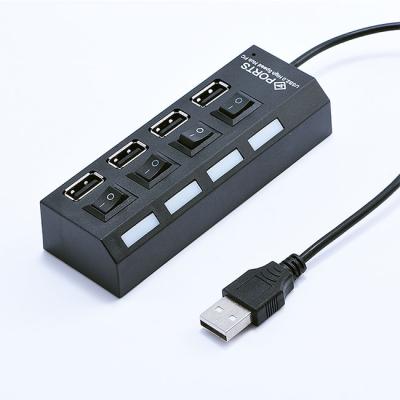 China High Speed ​​PC 4 In 1 Port Usb Hub 4 Independent Switch With Chip And LED USB 2.0 Hub For Laptop for sale