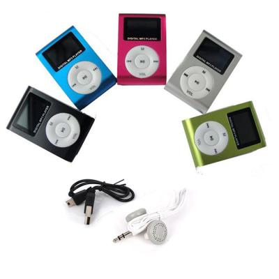 China Portable Mini Metal Clip MP3 Player Display Screen Mp3 Music Player Support TF Card With Headphone For Mobile Phone for sale