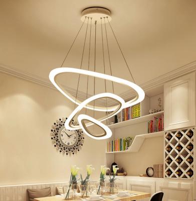 China Europe modern quality different diameter interior acrylic inner ring led pendant lamp led droplight for residence project for sale