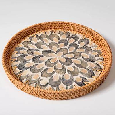 China Pearl Rattan Tray Decorative Tray Serving Tray in Sustainable Premium Quality for sale