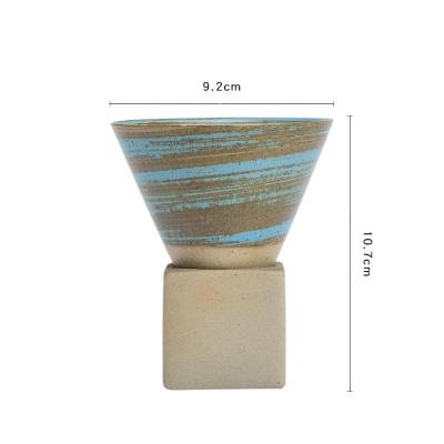 China Amazon Espresso Mug Sustainable Hot Sale Ceramic Creative Hand Glazed Tea Cup With Pottery Water Base Cup for sale