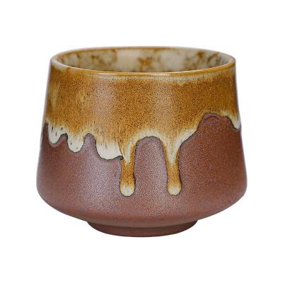 China Creative Retro Stoneware Coffee Milk Cup Viable Japanese Ceramic Espresso Mug for sale