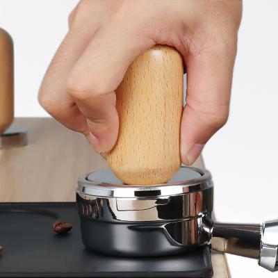 China New Arrival 58mm Coffee Press Powder Hammer Stainless Steel Flat Bottom Coffee Machine Handle Viable Italian Coffee Tamper for sale