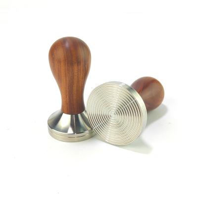 China Viable Hot Selling Bartender Tools 51mm 53mm 58mm Espresso Stainless Steel Wooden Coffee Tamper With Wooden Handle for sale